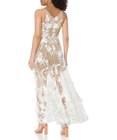 Women's Sidney Sleeveless Plunge Neckline Fit and Flare Maxi Dress White/Nude $140.99 Dresses