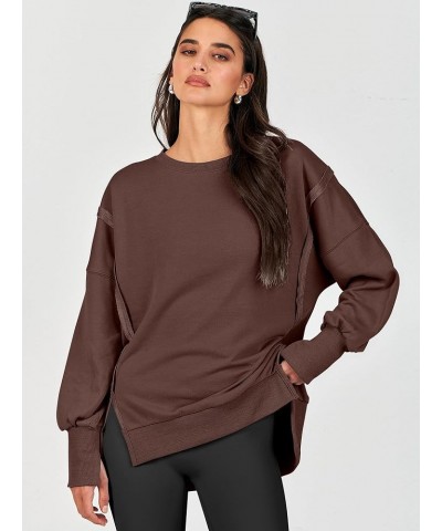 Women's Oversized Sweatshirt Crew Neck Long Sleeve Pullover Hoodies Tops Trendy Fashion Fall Clothes Coffee $17.64 Hoodies & ...