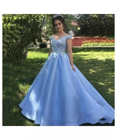 Off-The-Shoulder Prom Dress Mesh Tulle Sleeveless Long Applique Evening Gown 2023 Ivory $56.32 Dresses