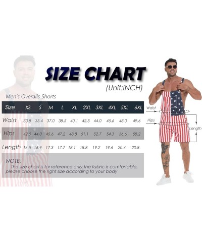 American Flag Overalls Bib Denim Shorts Jean Romper Casual Workout Summer Adjustable Strap Jumpsuit for Men Women Red $17.83 ...