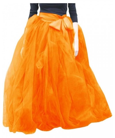 Womens Floor Length Ruffles Tutu A Line Layered Tulle Skirt for Prom Party Orange $22.74 Skirts