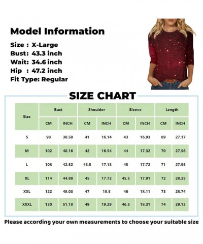 3/4 Sleeve Shirts Dressy Tops for Women Fall Fashion Clothes Crewneck Print Pullover Trendy Tunic T-Shirt Top 04-light Gray $...