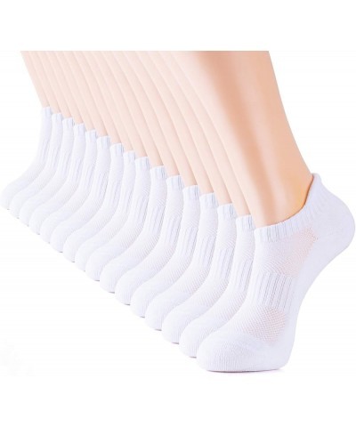 8 Pairs Ankle Performance Athletic Running Socks Low Cut Sports Tab Socks for Women and Men White $8.40 Activewear