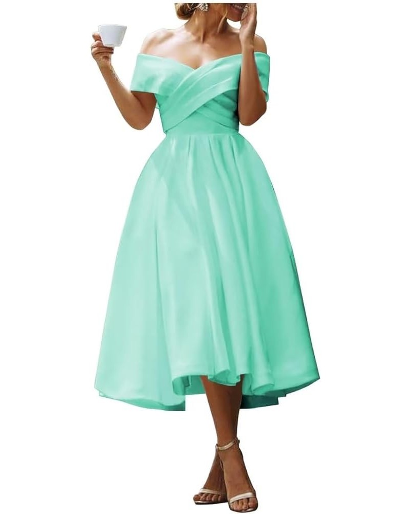 Midi Cocktail Dresses for Women Formal Prom Dress with Pockets Tea Party Graduation Evening Dresses Z Mint $31.57 Dresses