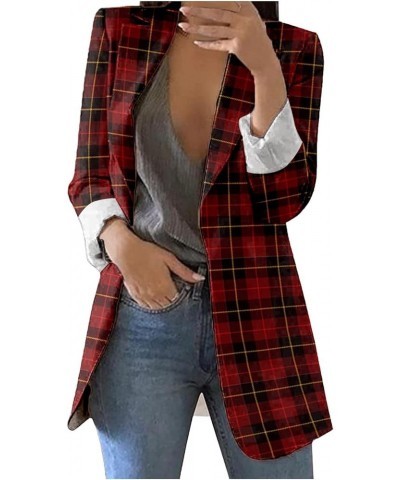 Casual Blazers Jacket for Women Long Sleeve Lapel Cardigan Open Front Printed Coat Fitted Office Work Elegant Patterned P19-r...