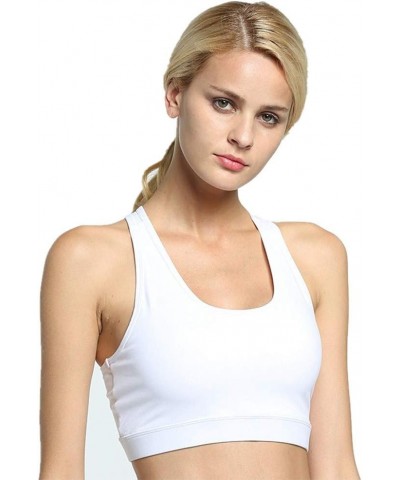 High Impact Sports Bras for Women Phone Pocket Running Bra Seamless Wirefree Workout Top Vest Activewear White $12.50 Lingerie