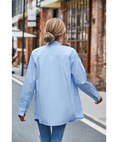 Girls & Women's Button Down Shirts Long Sleeve Flannel Shirt A Blue 2 $8.24 Blouses