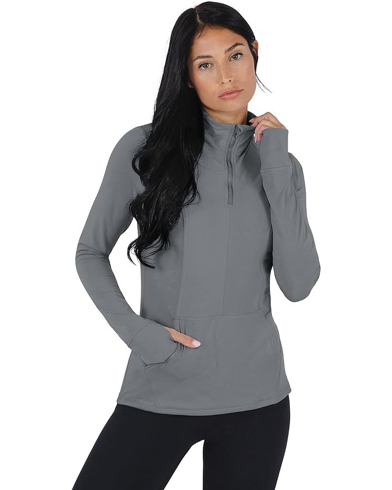 Nude Tech Half Zip Long Sleeve Jacket with Front Pockets Monument $12.88 Jackets