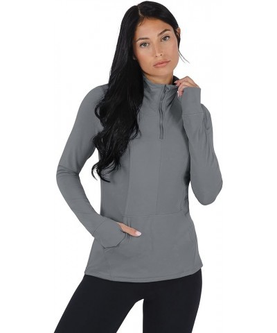 Nude Tech Half Zip Long Sleeve Jacket with Front Pockets Monument $12.88 Jackets