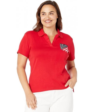 Women's Damen Polo Tee Scarlet $12.16 Shirts