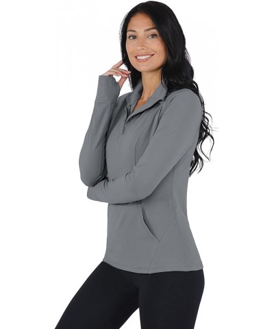 Nude Tech Half Zip Long Sleeve Jacket with Front Pockets Monument $12.88 Jackets