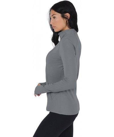 Nude Tech Half Zip Long Sleeve Jacket with Front Pockets Monument $12.88 Jackets