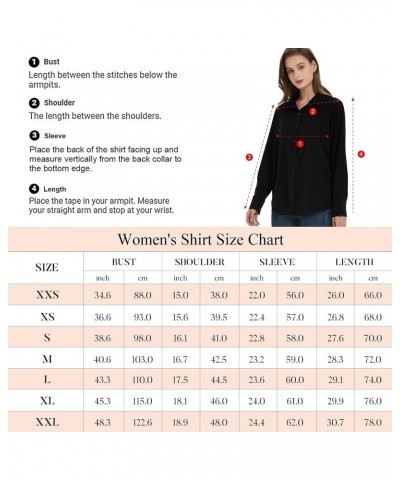 Women's Button Down Shirt Classic Long Sleeve Collared Tops Work Office Chiffon Blouse Blue Blouses $18.23 Blouses