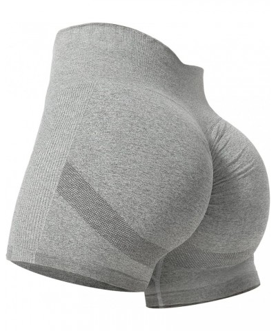 Women Workout Shorts 3.6" Scrunch Butt Lifting Gym Shorts Seamless Yoga Biker Shorts 2 Bright Gray $15.11 Activewear