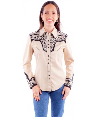 Women's PL-654 Shirt Crimson M Small Tan $38.95 Blouses