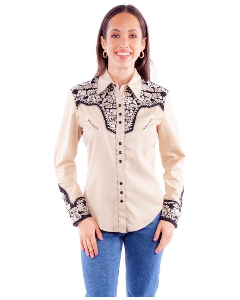 Women's PL-654 Shirt Crimson M Small Tan $38.95 Blouses