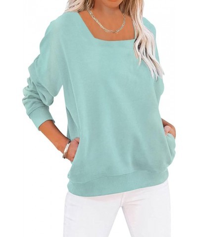 Womens Casual Long Sleeve Tunic Tops Crew Neck Shirt Blouses 00a Green $14.99 Tops