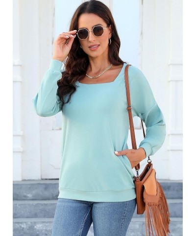 Womens Casual Long Sleeve Tunic Tops Crew Neck Shirt Blouses 00a Green $14.99 Tops