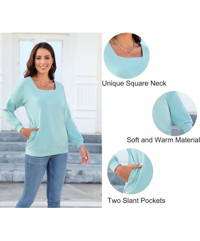 Womens Casual Long Sleeve Tunic Tops Crew Neck Shirt Blouses 00a Green $14.99 Tops