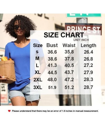 Womens 2024 Summer Tunic Tops Casual Short Sleeve V Neck Tshirts with Side Shirring Ruched Blouse Burgundy $13.24 Tops