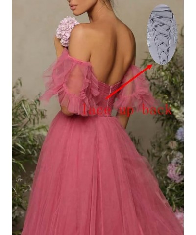 Off Shoulder Tulle Prom Dress Ruffle Sleeve Long Ruffle Puffy Ball Gowns A Line Formal Evening Party Dress Mint $30.00 Dresses