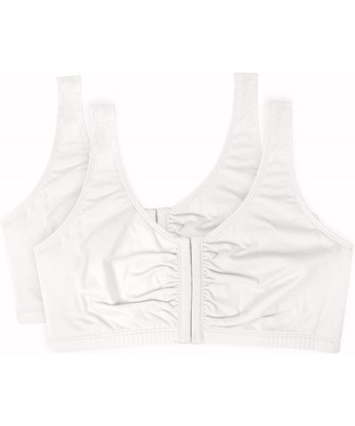 Women's Front Close Builtup Sports Bra White/White 2-pack $15.85 Lingerie