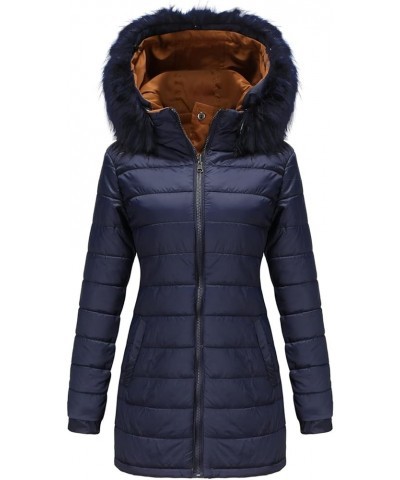 Women's Winter Thicken Military Parka Jacket Waterproof Removable Hood with Fur Warm Fleece Puffer Coats Outwear A9-coffee $3...