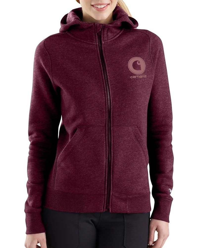 Women's Force Delmont Graphic Zip Front Hooded Sweatshirt Mangosteen Heather $21.31 Hoodies & Sweatshirts