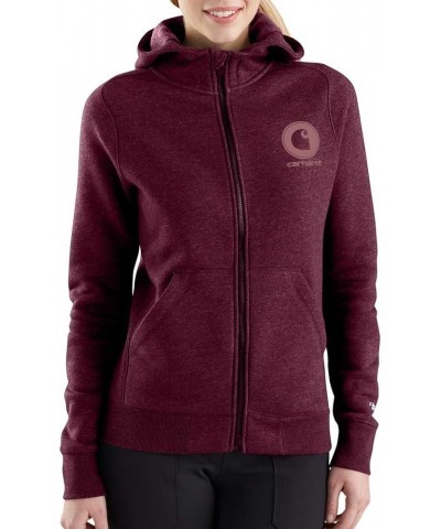 Women's Force Delmont Graphic Zip Front Hooded Sweatshirt Mangosteen Heather $21.31 Hoodies & Sweatshirts