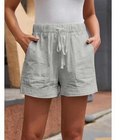 Womens Comfy Drawstring Casual Elastic Waist Pocketed Loose Fit Shorts Plus Size Grey $12.47 Shorts