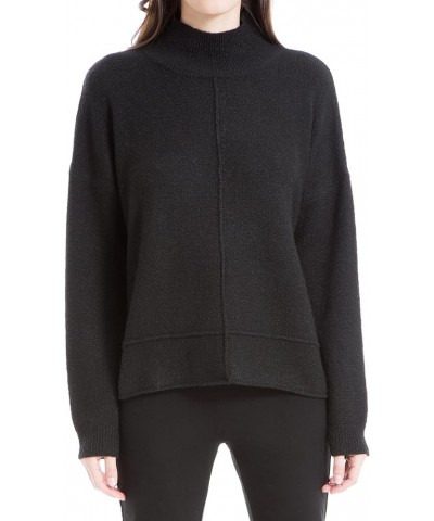 Women's Long Sleeve Mock Neck Sweater Black-1127 $19.55 Sweaters