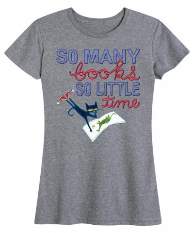 So Many Books - Women's Short Sleeve Graphic T-Shirt Heather Grey $13.99 T-Shirts