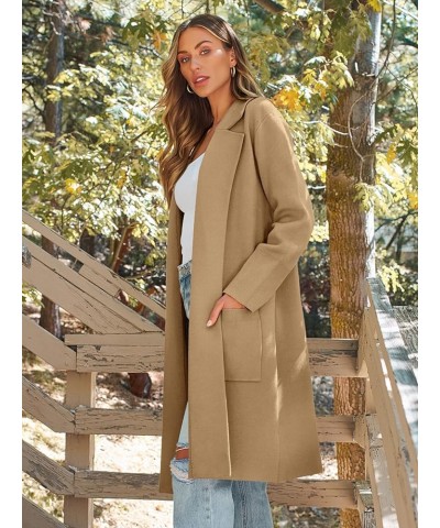 Women's Long Dressy Cardigan Sweaters Fall Trendy Oversized Coatigan 2023 Knit Jacket Winter Coats Camel $20.99 Sweaters