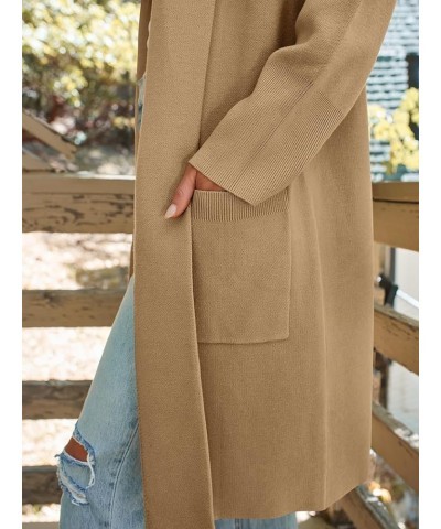 Women's Long Dressy Cardigan Sweaters Fall Trendy Oversized Coatigan 2023 Knit Jacket Winter Coats Camel $20.99 Sweaters