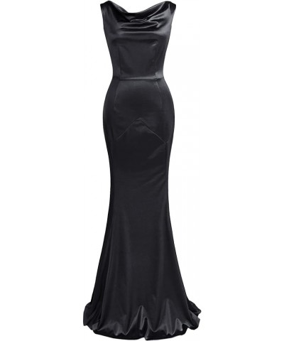 Women's 30s Brief Elegant Mermaid Sleeveless Gowns Formal Evening Dress Black $27.84 Dresses