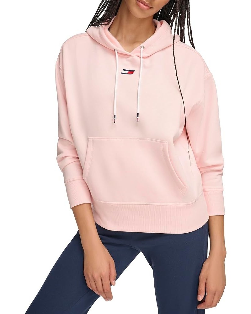 Women's Logo Flag on Chest Soft Fleece Hoodie Rose $21.71 Activewear