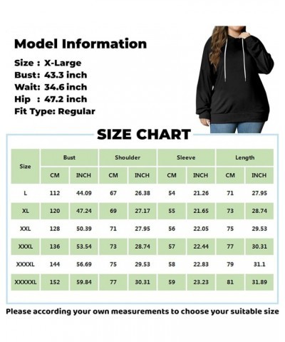 Womens Oversized L-5X Hoodies Y2K Tops Loose Fit Long Sleeve Sweatshirts Drawstring Pullover Plus Size Fall Clothes S15-blue ...