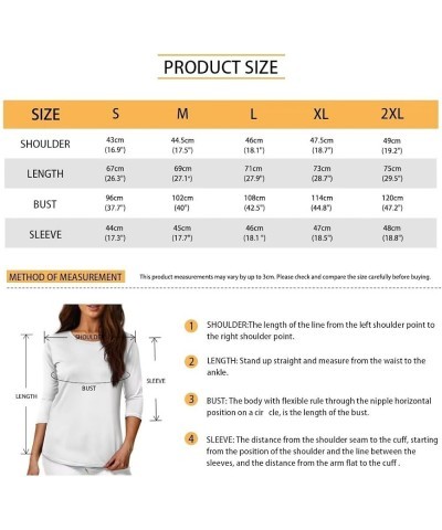 3/4 Length Sleeve Tops for Women Casual Shirts Loose Fit Three Quarter Length Sleeve Blouse Plus Size S-2XL Cow Sunflower $12...