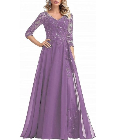 Champagne Mother of The Bride Dresses Long for Wedding with Sleeves Sequin Formal Dresses for Mom Dusty Purple $36.12 Dresses