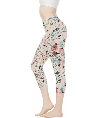 Yoga Leggings for Womens Girls High Waist Workout Pants Butt Lifting Soft Seamless Legging Buttery Soft XS-3X Vintage Floral ...