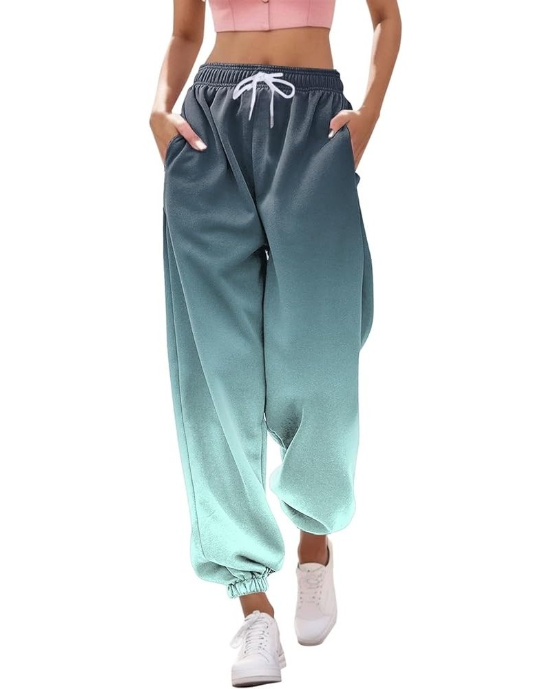 Womens Yoga Sweatpants 2023 Fall Winter Cotton Athletic Lounge Trousers with Pockets Sweatpant for Women S1-mint Green $7.53 ...