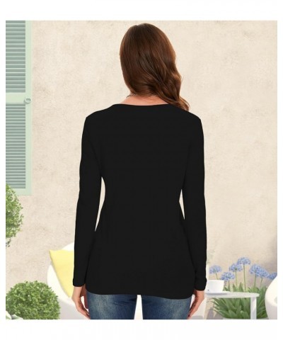 Women's Long Sleeve T Shirt Round Neck Basic Tee Crewneck Sweatshirt Top Blouse Black $9.66 T-Shirts