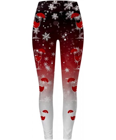 High Waisted Leggings Womens Cosplay Christmas Costumes Ornaments Tree Snow Xmas Reindeer Deer Pattern Fashion Leggings Z24-r...