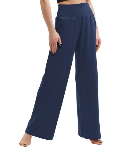 Wide Leg Pants for Women- High Waisted Yoga Sweatpants Comfy Sports Athletic Lounge Pants with Pockets… Navy Blue $11.20 Pants