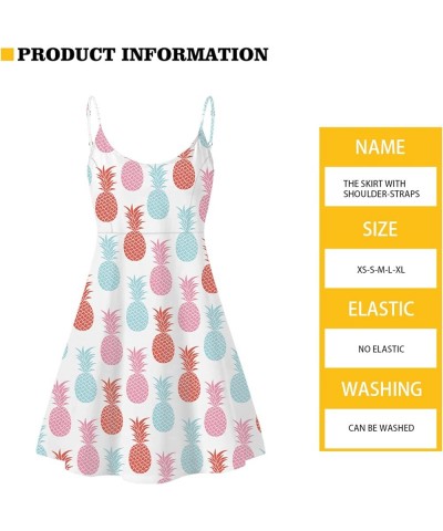 Casual Tops Sleeveless Sundress for Women Girls,High Waist Backless Dresses Beachwears Size XS-4XL Pineapple $13.79 Dresses