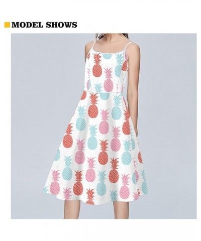 Casual Tops Sleeveless Sundress for Women Girls,High Waist Backless Dresses Beachwears Size XS-4XL Pineapple $13.79 Dresses