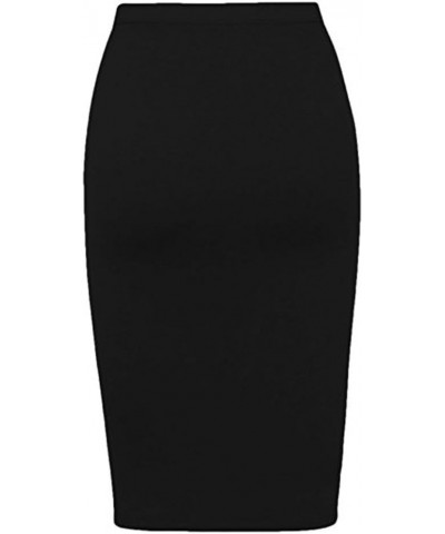 Women's Stretchy Slim Fit Midi Bandage Pencil Skirt Black-2 $18.24 Skirts