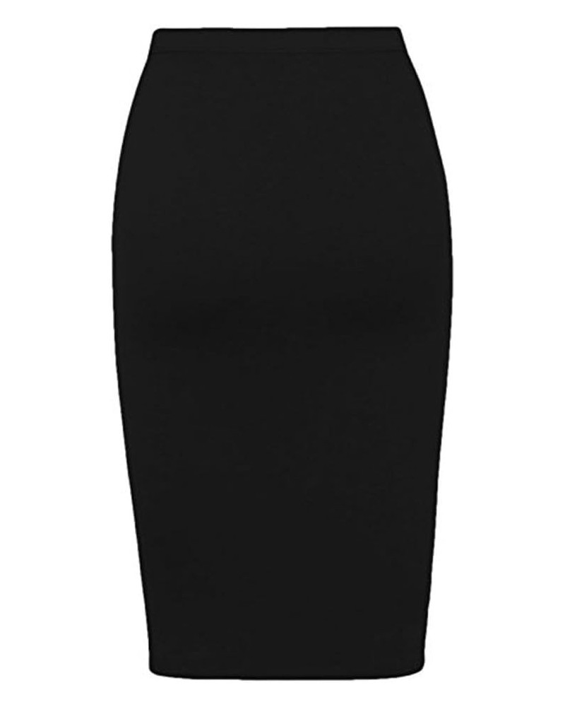 Women's Stretchy Slim Fit Midi Bandage Pencil Skirt Black-2 $18.24 Skirts