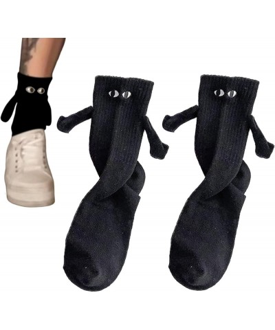 Socks with Magnetic Hands of Couple | 3D Doll Couple Holding Hands Socks | Magnetic Hand Holding Mid Tube Cute Socks with Eye...