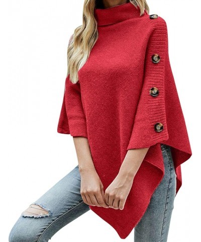 Women's Crew Neck Oversized Sweaters Casual Fall Long Sleeve Loose Fit Pullovers Shirts Chunky Knitted Top 5395-maoyid-red-c ...